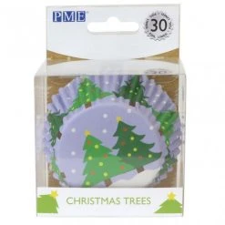 Caissette Cupcake Sapins De Noël X30 PME