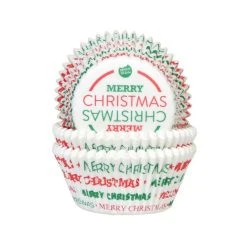 Caissette à Cupcake Merry Christmas Vert Et Rouge Ø 5 Cm (x50) House Of Marie