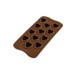 Moule à Chocolat 12 Cœurs Bombés Easy Choc - Silicone Spécial Chocolat -Wilton shop moule a chocolat 12 coeurs bombes easy choc silicone special chocolat 4