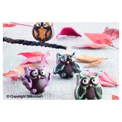 Moule à Chocolat 12 Hiboux Easy Choc - Silicone Spécial Chocolat -Wilton shop moule a chocolat 12 hiboux easy choc silicone special chocolat 2