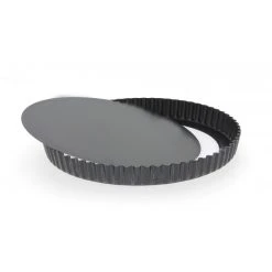 Moule à Tarte Tôle Bleue Fond Amovible Ø 26,3 Cm X H 2,5 Cm De Buyer